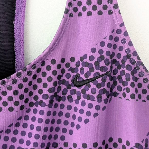Nike Women's Dri-FIT Purple Patterned Training Tank Top + Integrated Bra XL - Picture 3 of 10
